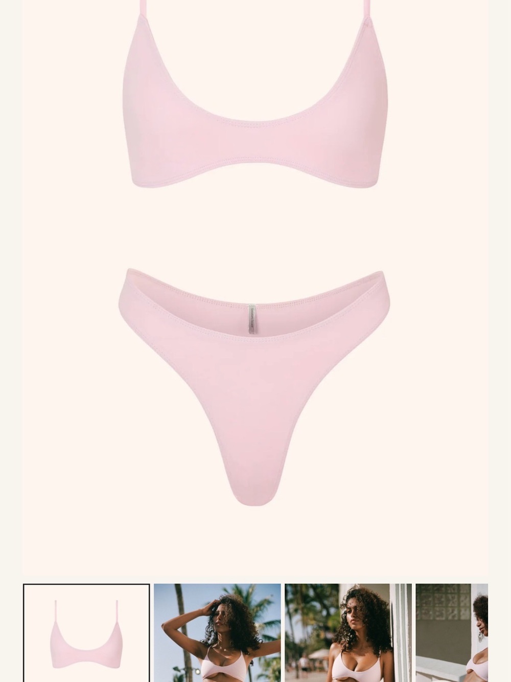 Gooseberry Pale Pink Bralette Bikini Top